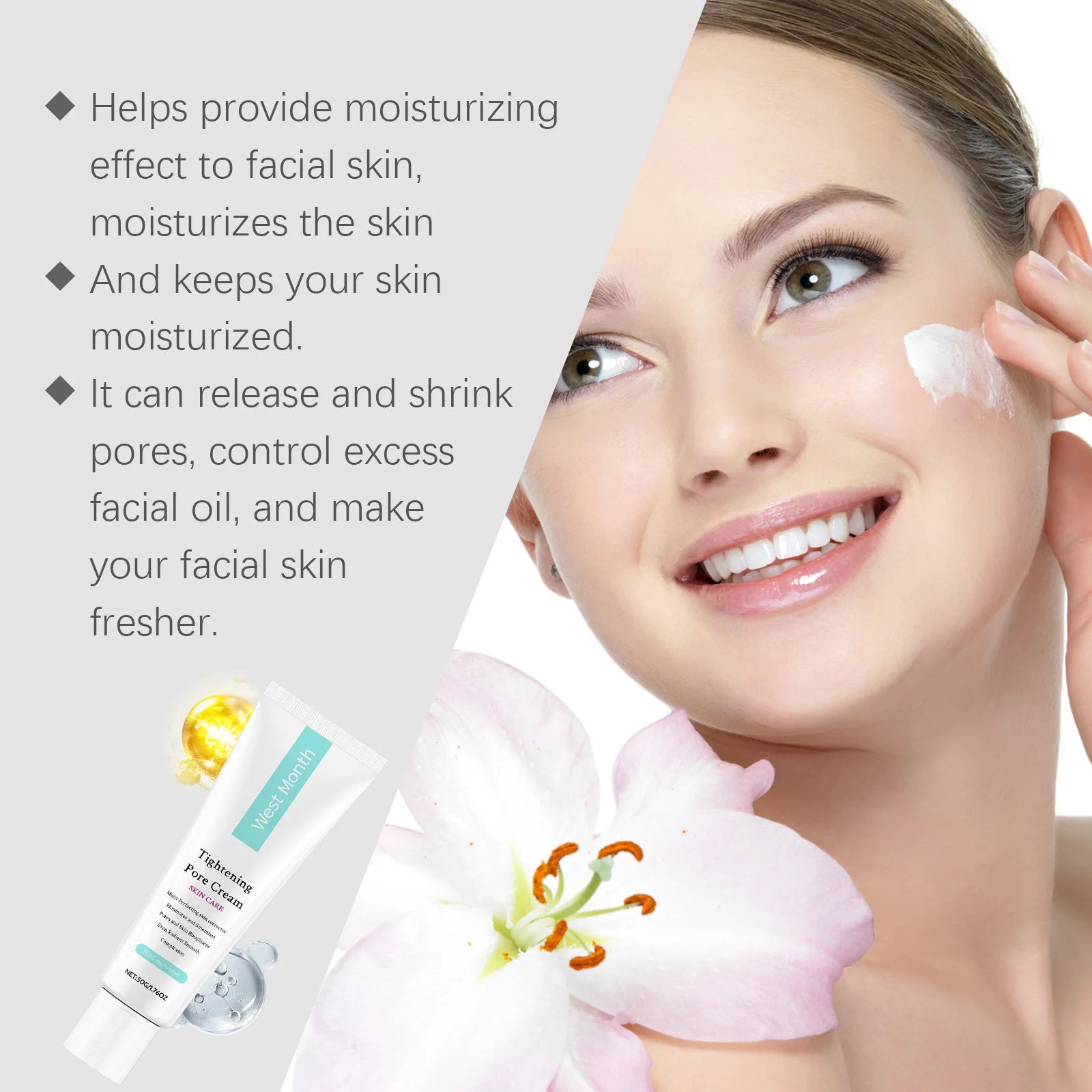 West&Month Pore Tightening Cream – Oil Control & Brightening Moisturizer