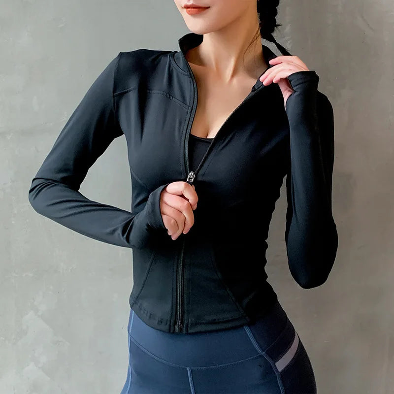 Women’s 2024 Sport Jacket – Quick-Dry Zipper Yoga & Running Hoodie