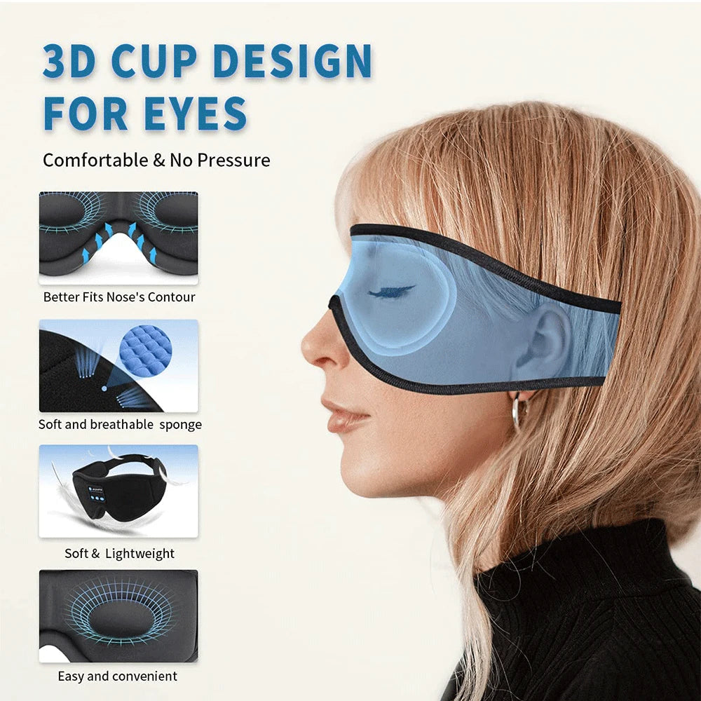 3D Bluetooth Sleep Mask with Built-In HD Headphones
