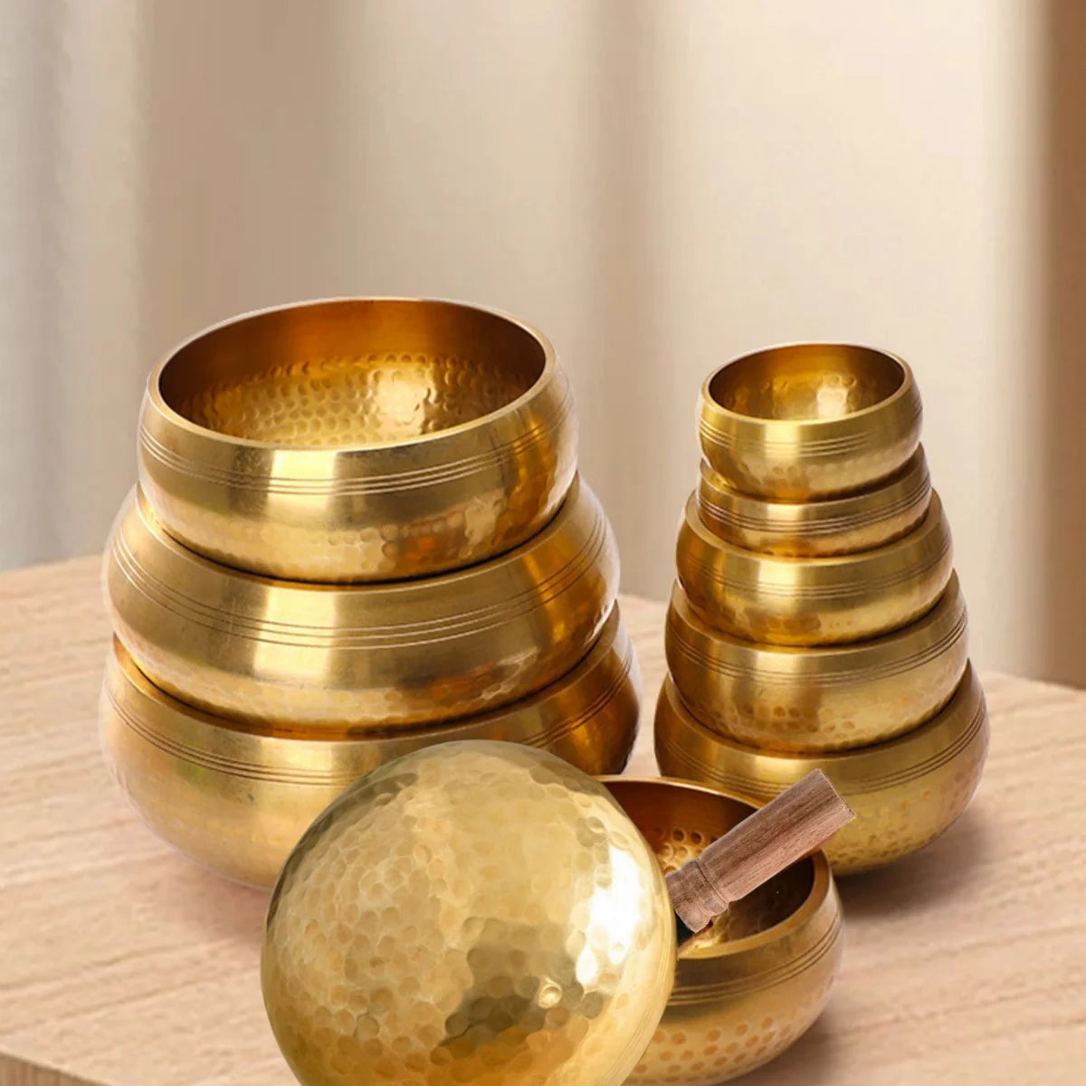 Tibetan Singing Bowl Set – 6 Sizes for Meditation & Yoga