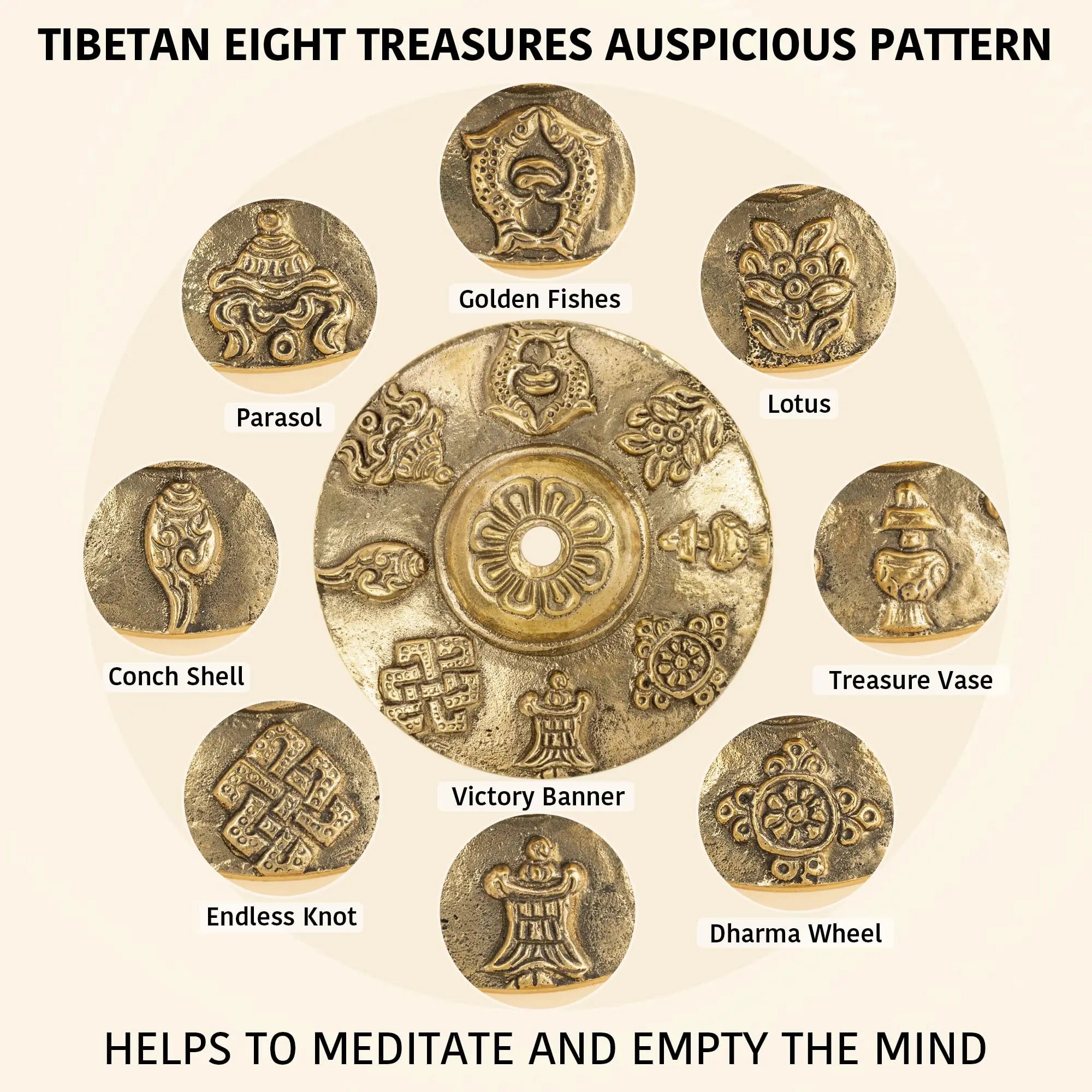 Tibetan Brass Tingsha Cymbals for Meditation & Yoga