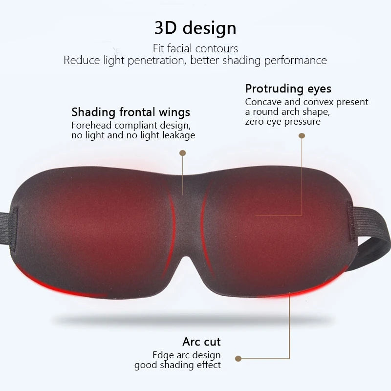 3D Contoured Sleep Mask – Light-Blocking Eye Cover