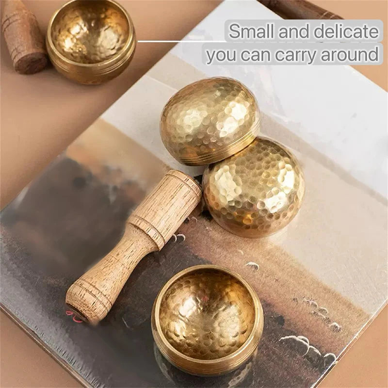 Mini Tibetan Brass Singing Bowl – Handmade Meditation & Yoga Bowl