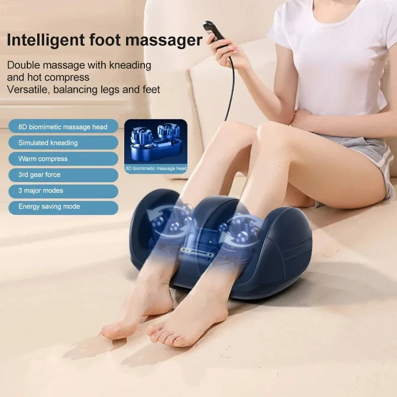 Extra Large Electric Foot & Calf Massager – Shiatsu Heat Therapy