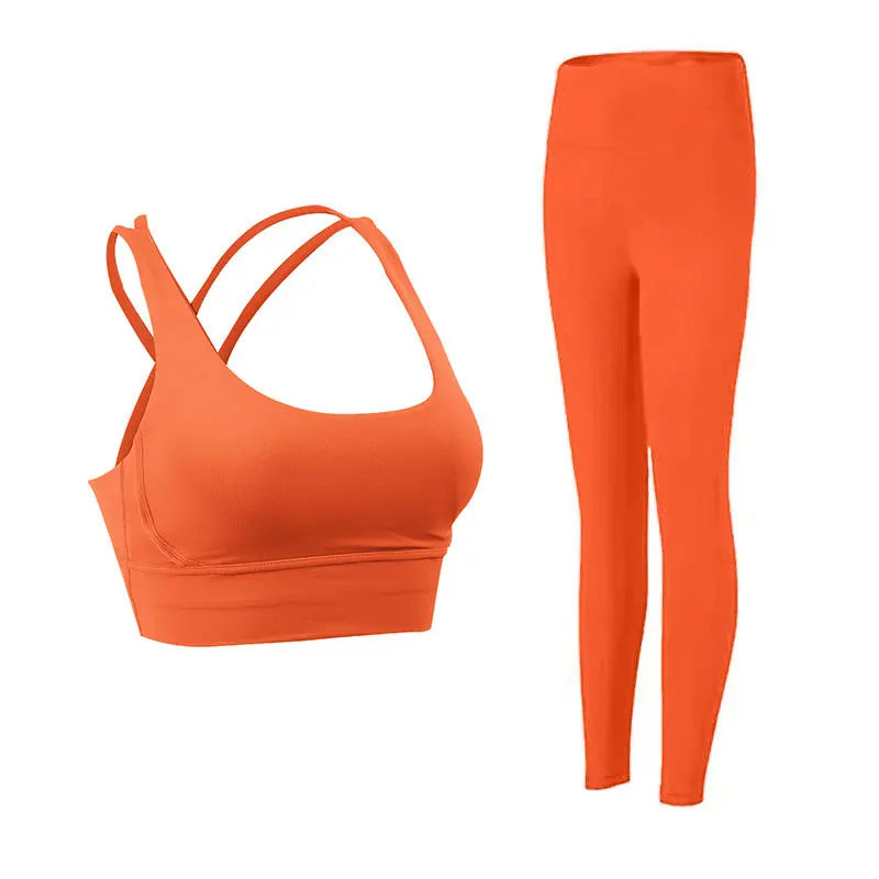 Women’s 2-Piece Yoga Set – Push-Up Sports Bra & Leggings Workout Suit
