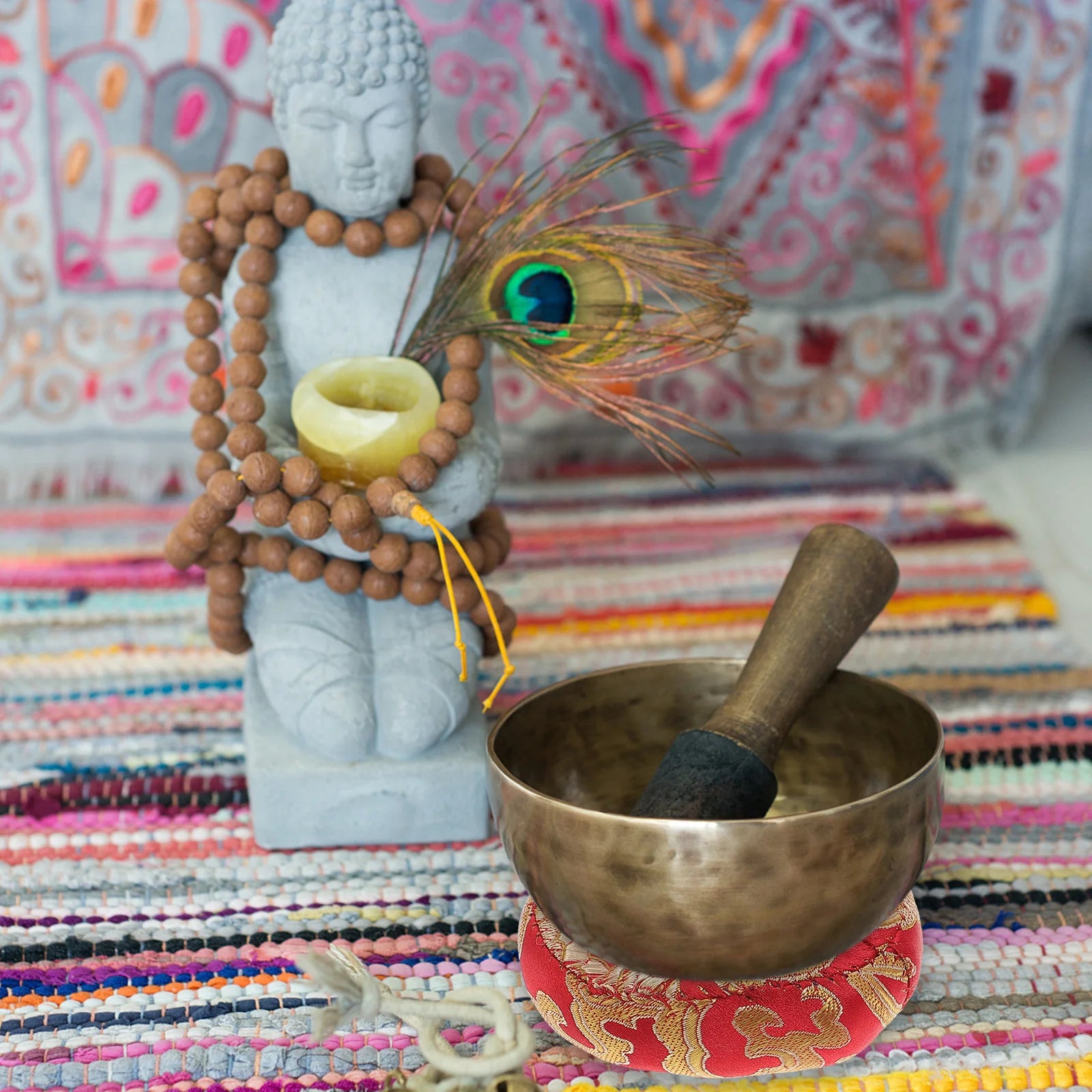 2Pcs Premium Singing Bowl Cushions for Meditation