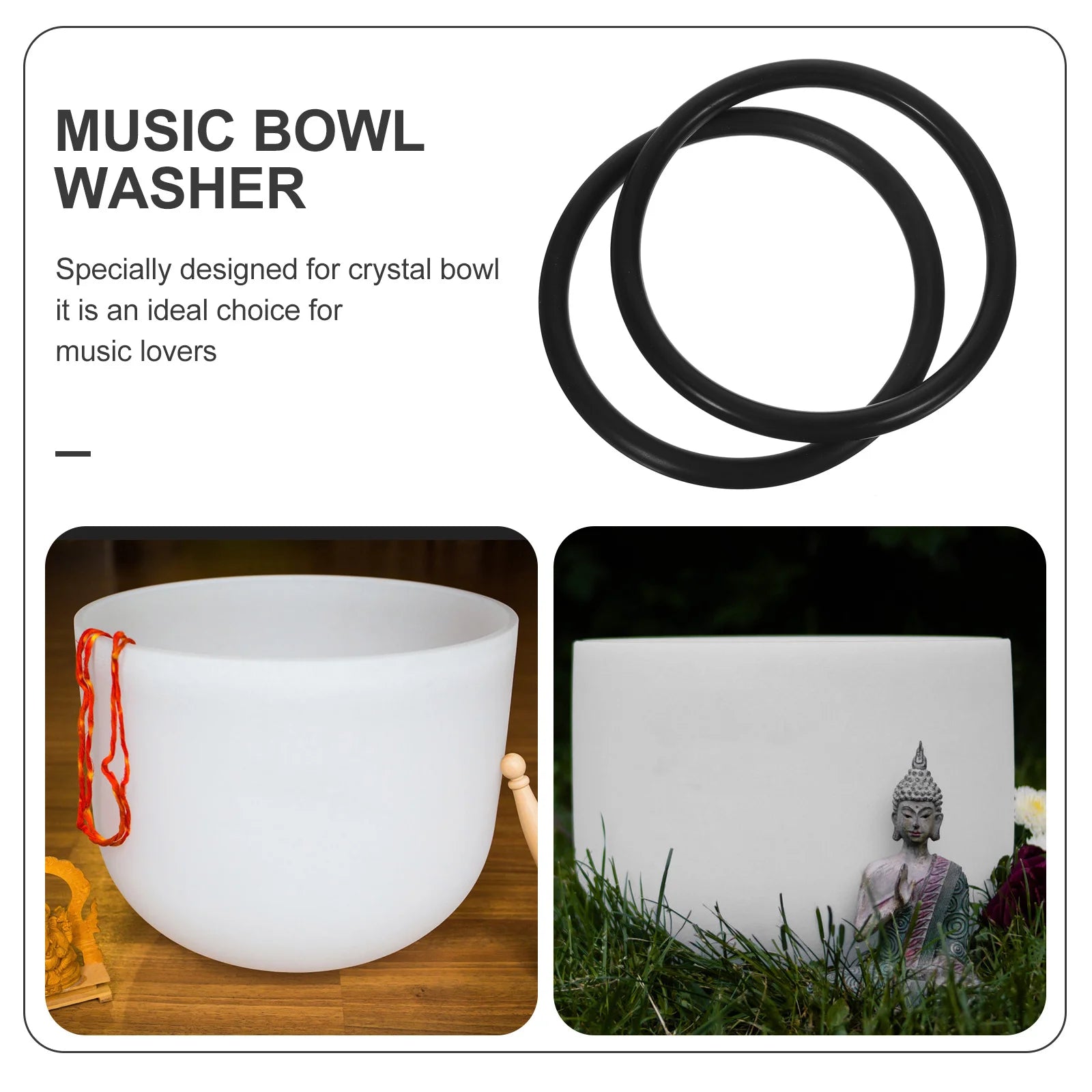 2Pcs Meditation Sound Bowl Rubber Ring Cushion Set