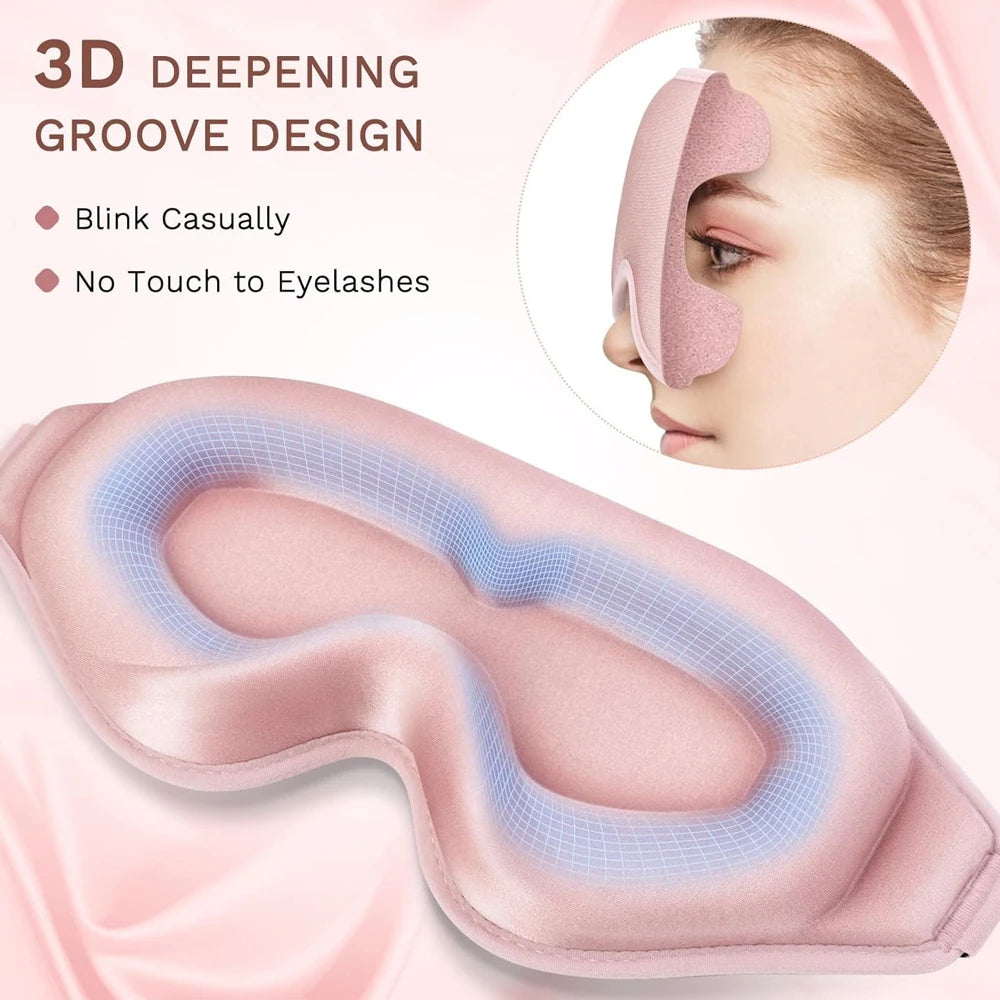 3D Memory Foam Sleep Mask – 100% Light-Blocking Eye Cover