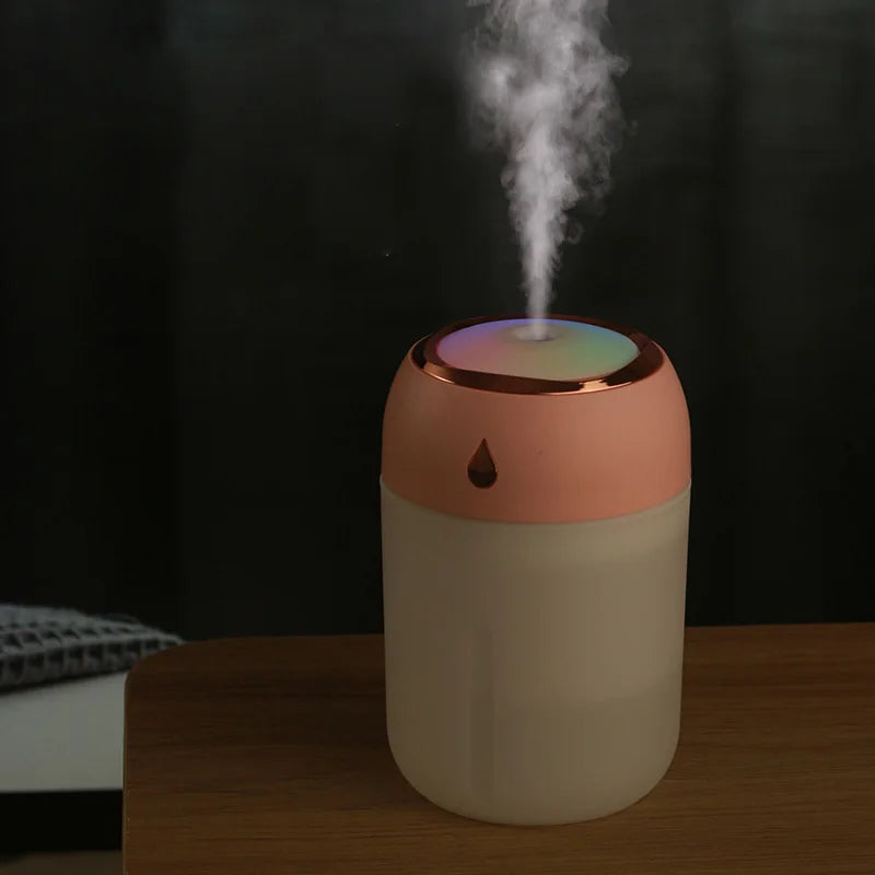 Portable Mini USB Humidifier – 330ml LED Aroma Diffuser