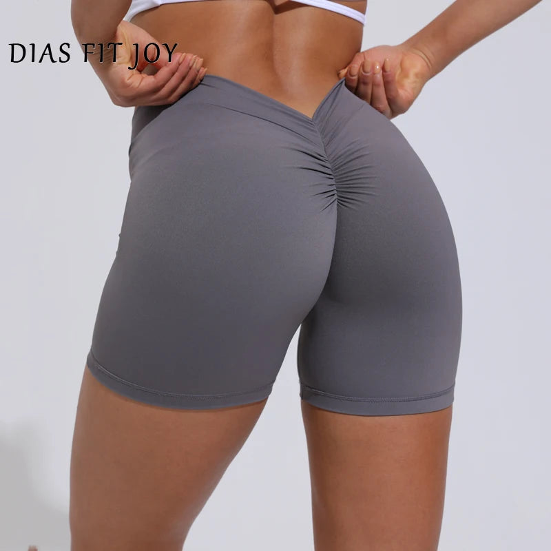 DIAS FIT JOY V-Back High-Waist Yoga Shorts – Hip Lifting Fitness Wear