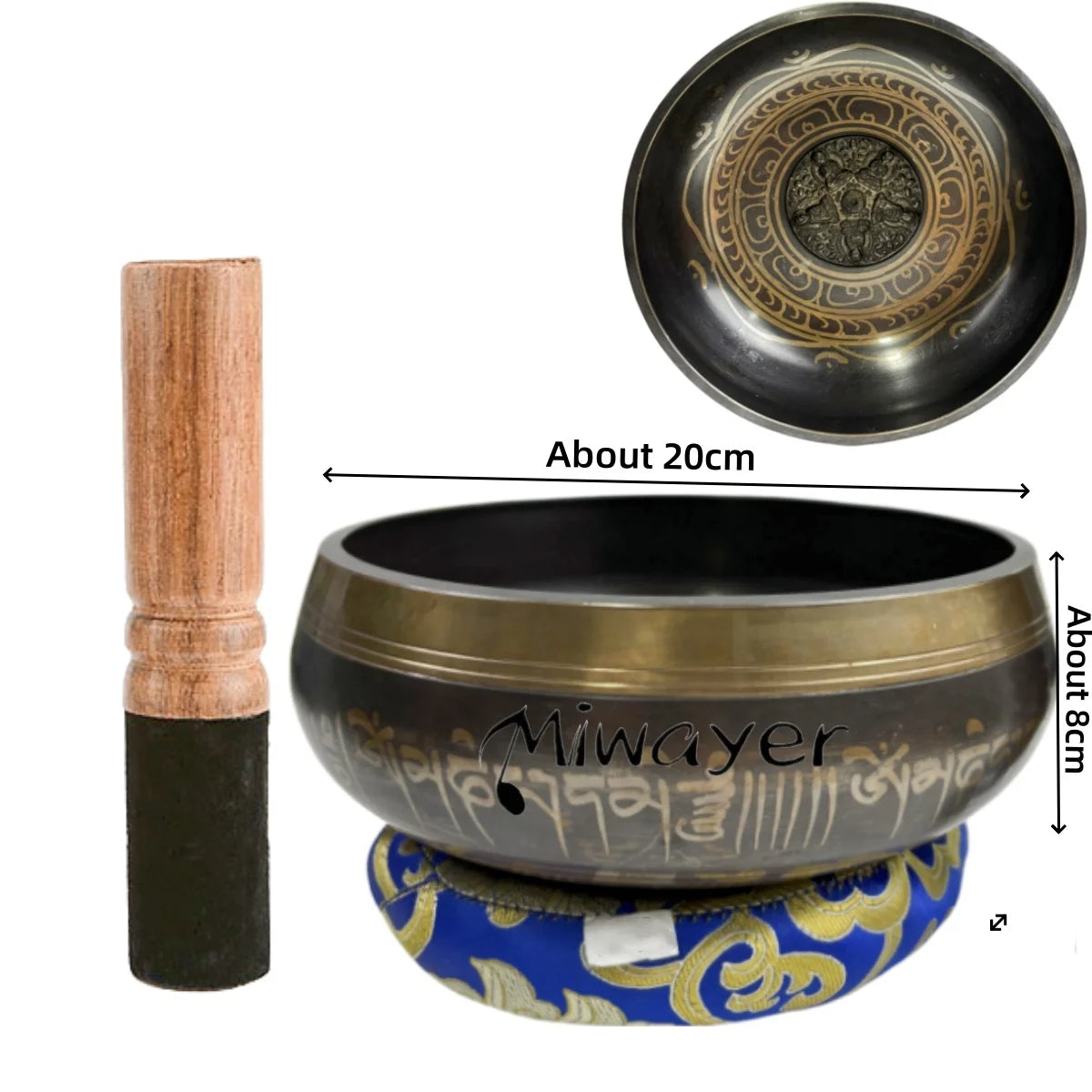 Tibetan Singing Bowl Set – 8.5–20CM for Meditation & Chakra Healing