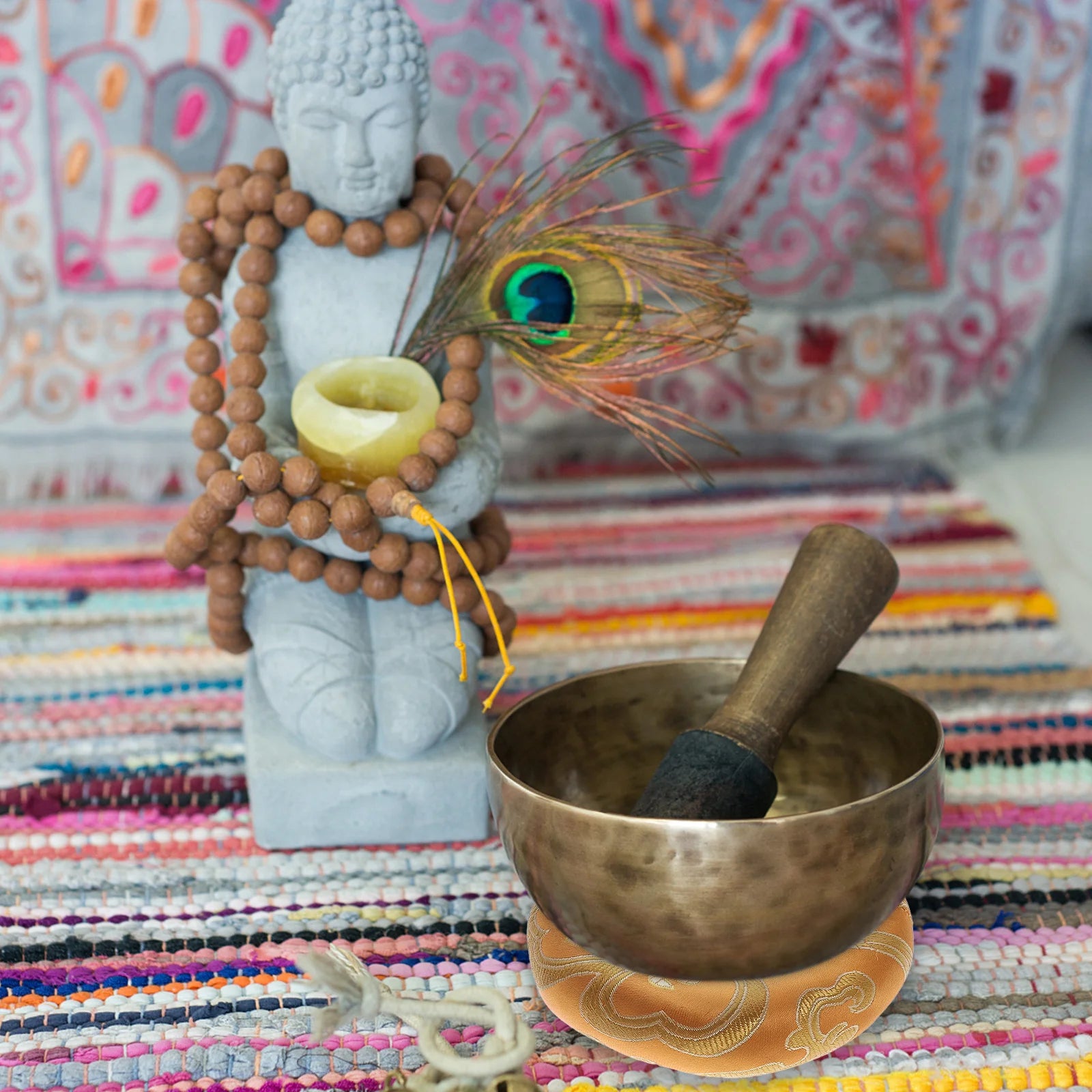 2Pcs Premium Singing Bowl Cushions for Meditation