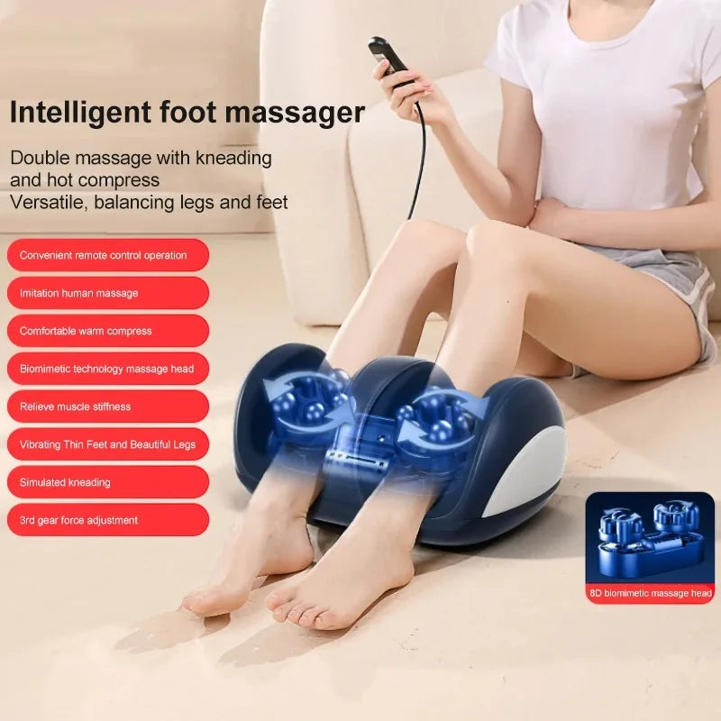 Extra Large Electric Foot & Calf Massager – Shiatsu Heat Therapy