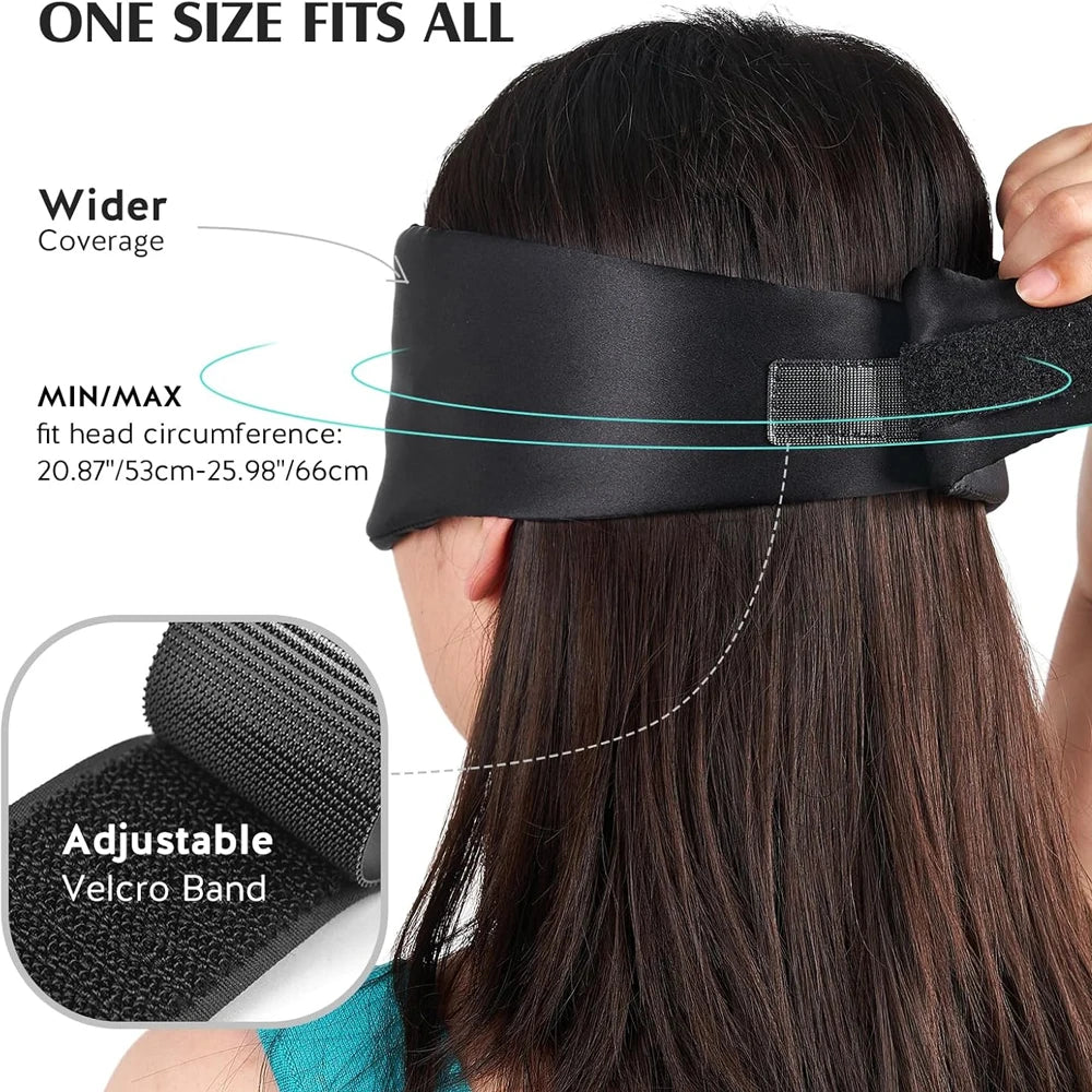 100% Mulberry Silk Sleep Mask – Soft Padded Light-Blocking Eyepatch
