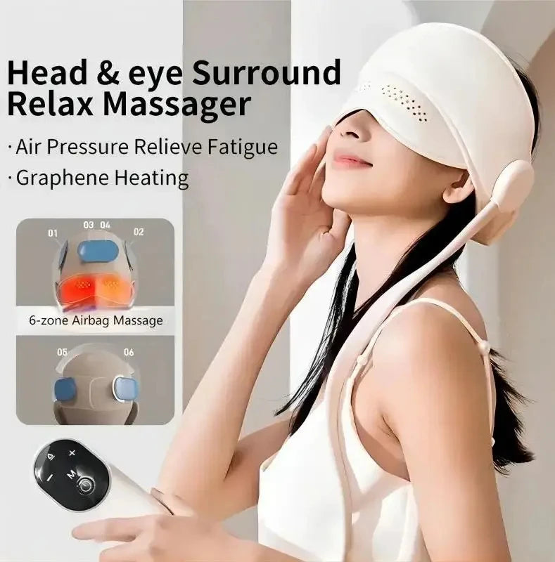 Graphene Heating Head Massager – Air Pressure & Eye Hot Compress