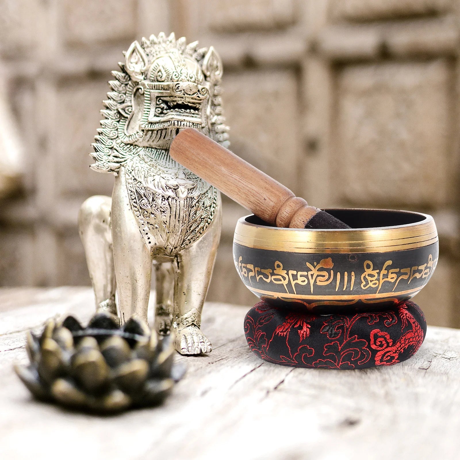 Buddhist Copper Singing Bowl Set – Meditation & Yoga Tool