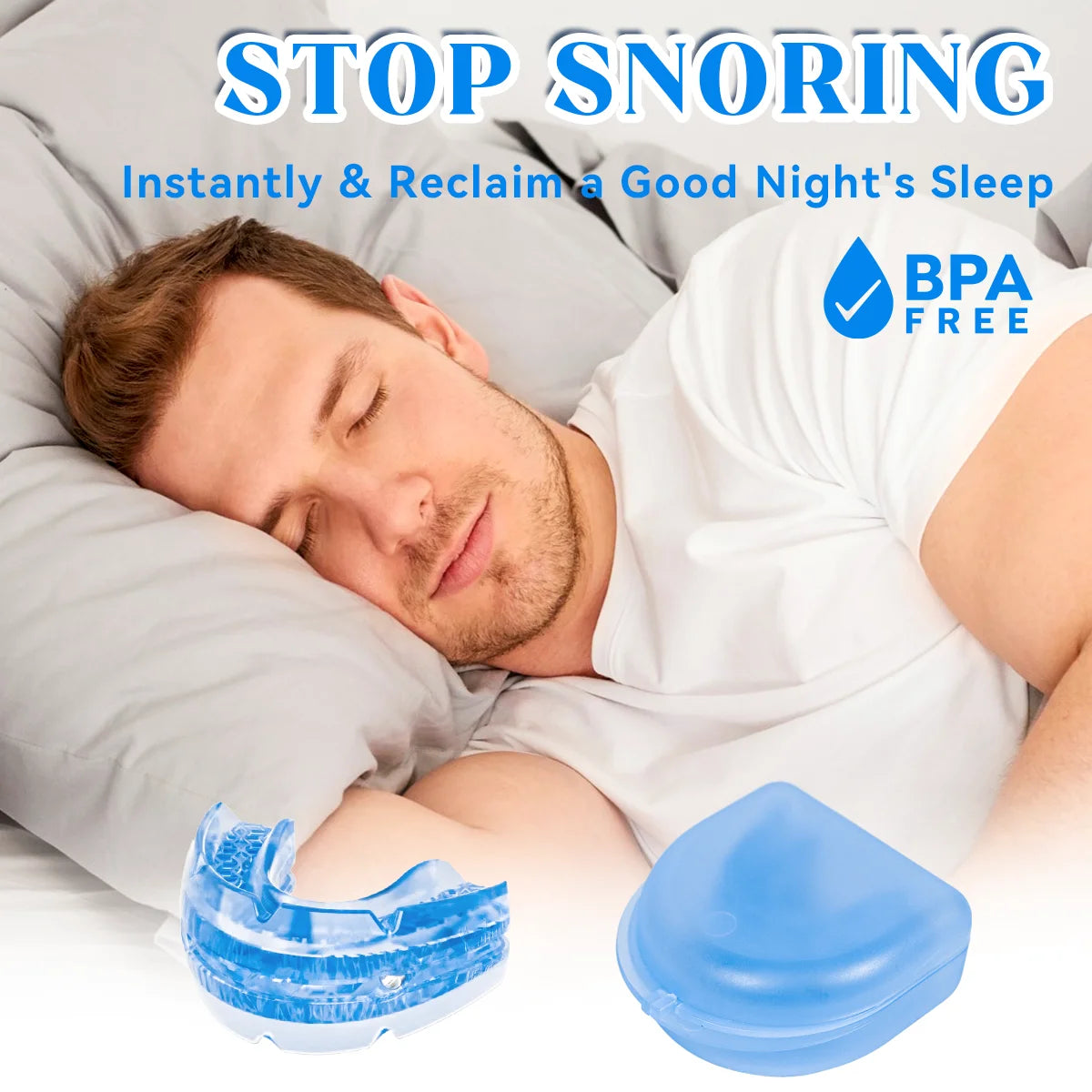 Anti-Snore Bruxism Mouth Guard – Nighttime Sleep Aid