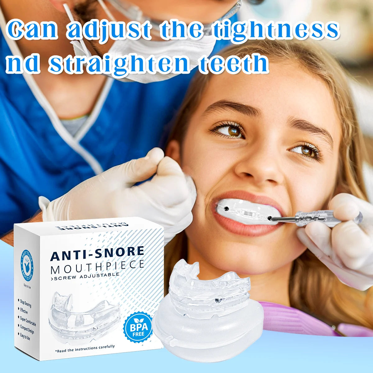 Adjustable Anti-Snoring Mouth Guard – Sleep & Bruxism Aid