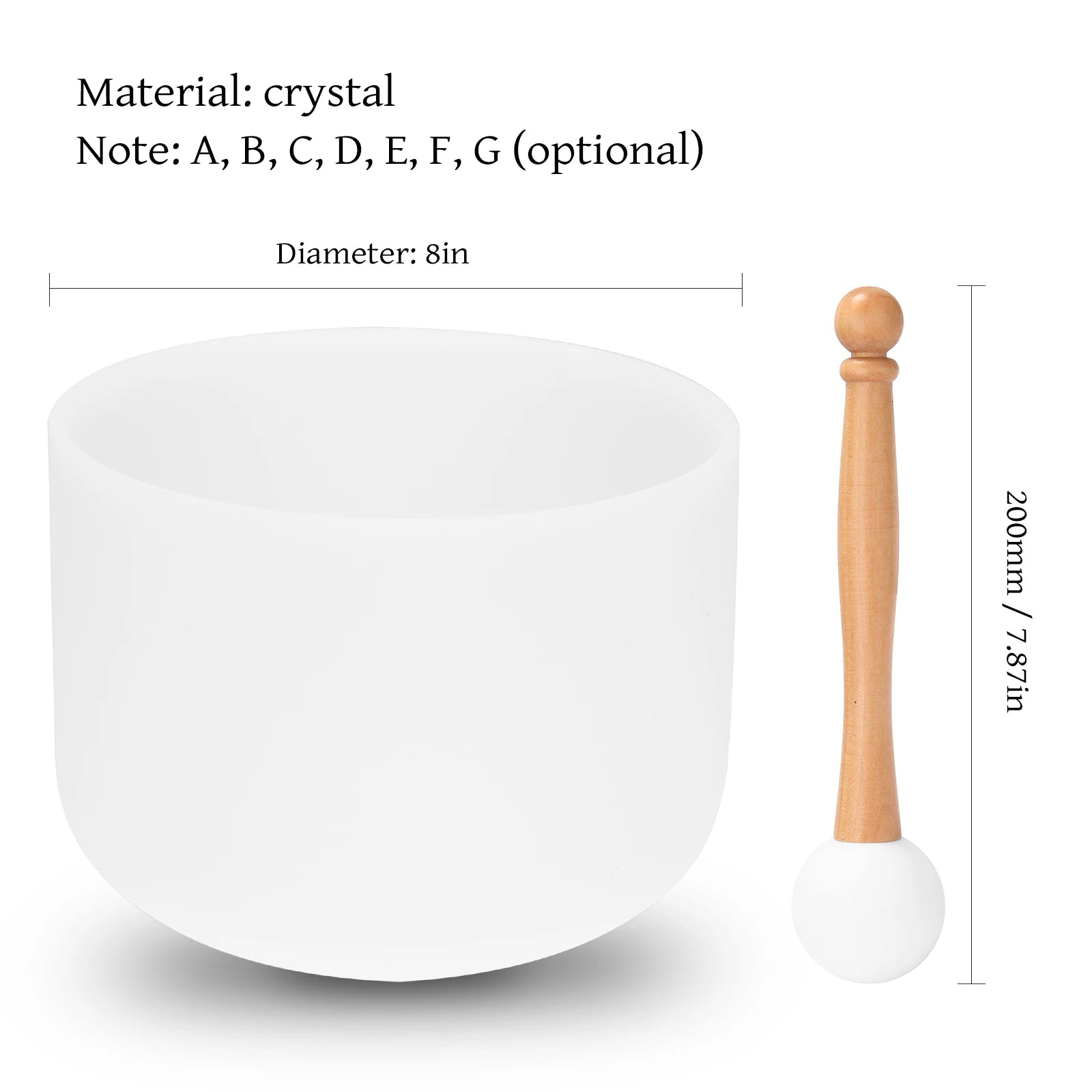 440HZ Crystal Singing Bowl for Meditation & Music Therapy