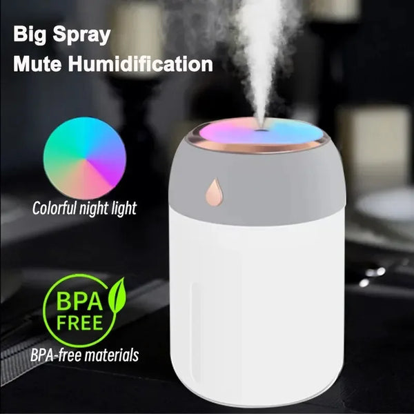 Portable Mini USB Humidifier – 330ml LED Aroma Diffuser