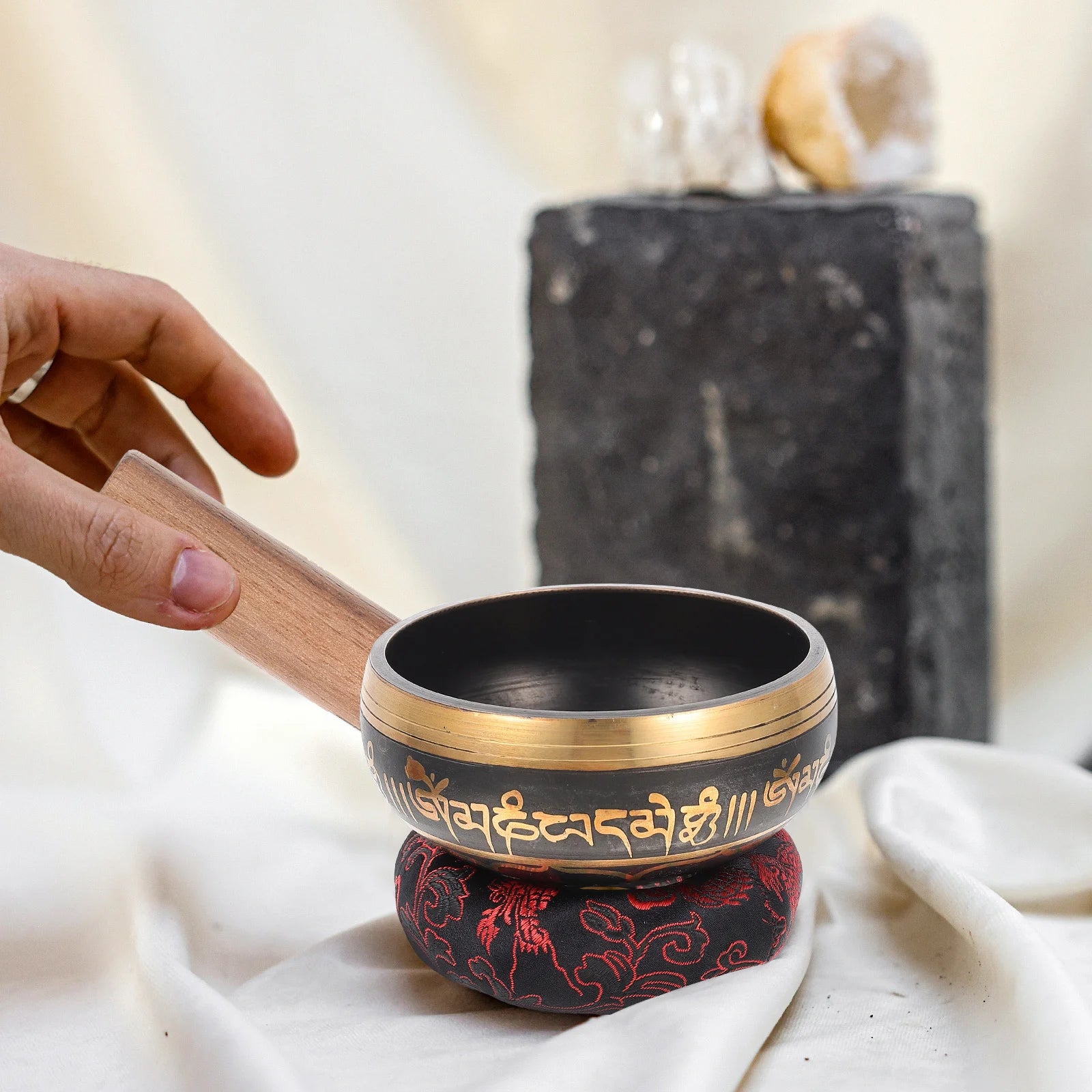 Buddhist Copper Singing Bowl Set – Meditation & Yoga Tool