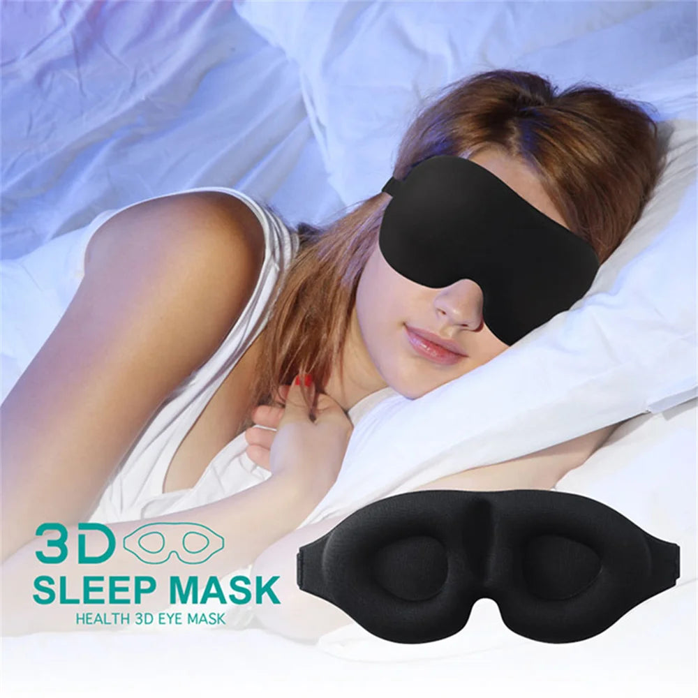 3D Contoured Sleep Mask – Light-Blocking Eye Cover