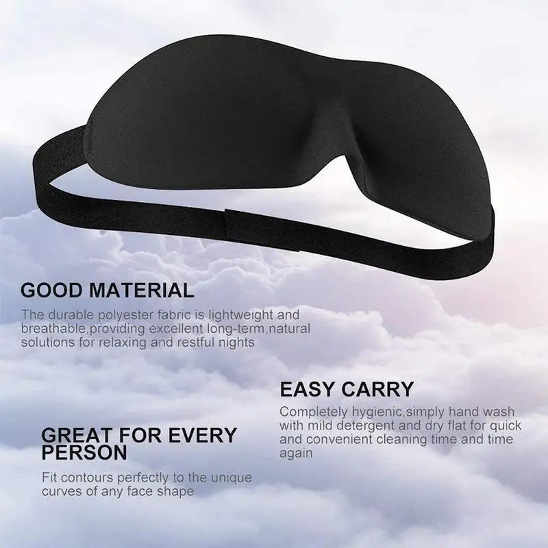 3D Contoured Sleep Mask – Light-Blocking Eye Cover