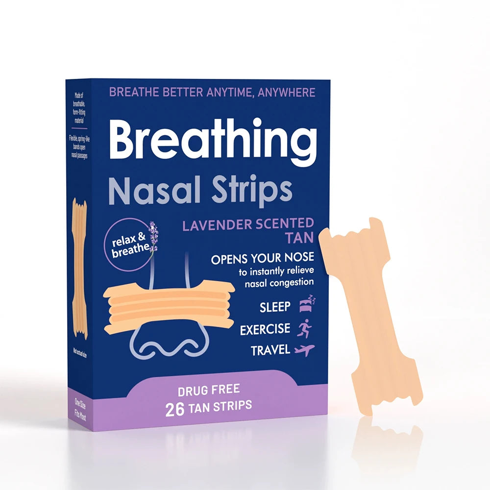 Lavender Scented Breath Nasal Strips – Anti-Snoring & Sleep Aid