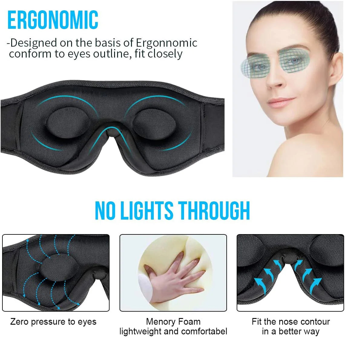 3D Bluetooth Sleep Mask with Built-In HD Headphones
