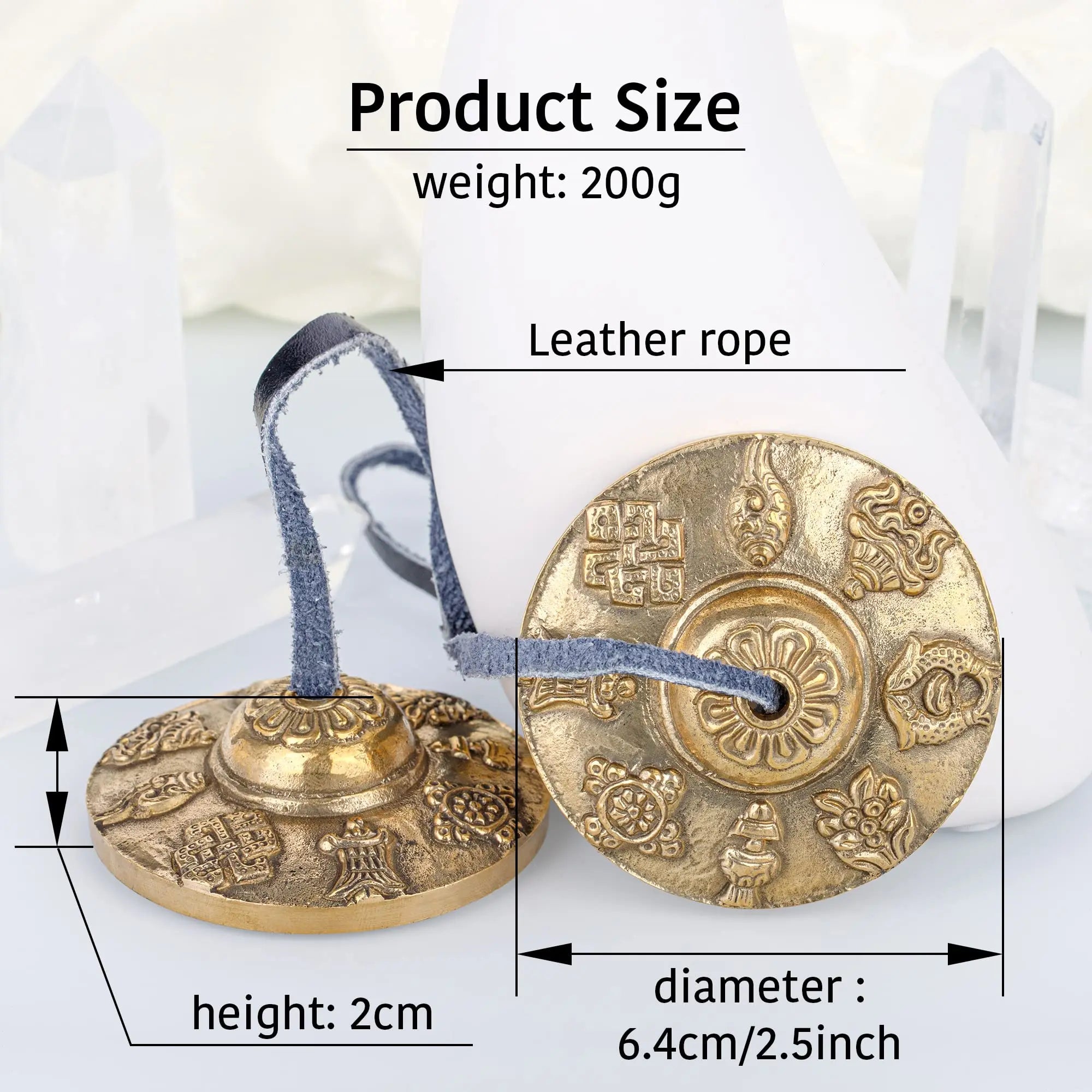 Tibetan Brass Tingsha Cymbals for Meditation & Yoga