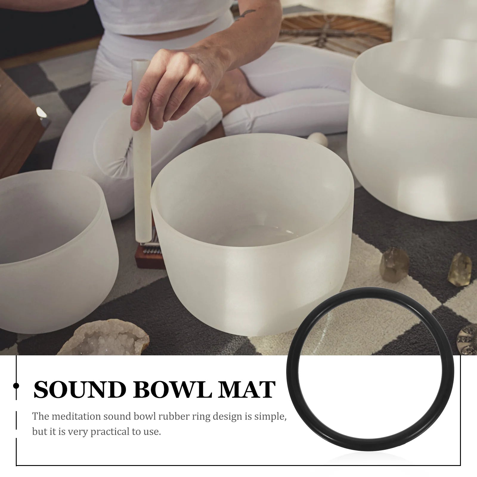 2Pcs Meditation Sound Bowl Rubber Ring Cushion Set