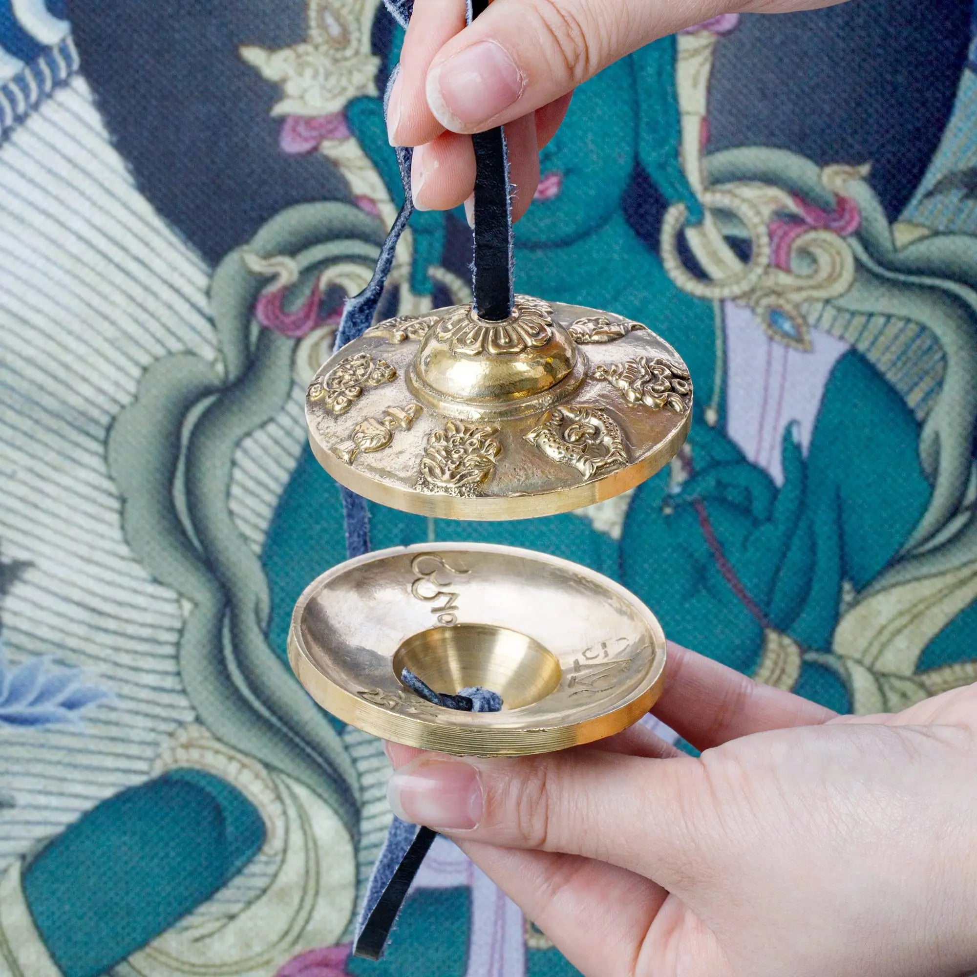 Tibetan Brass Tingsha Cymbals for Meditation & Yoga