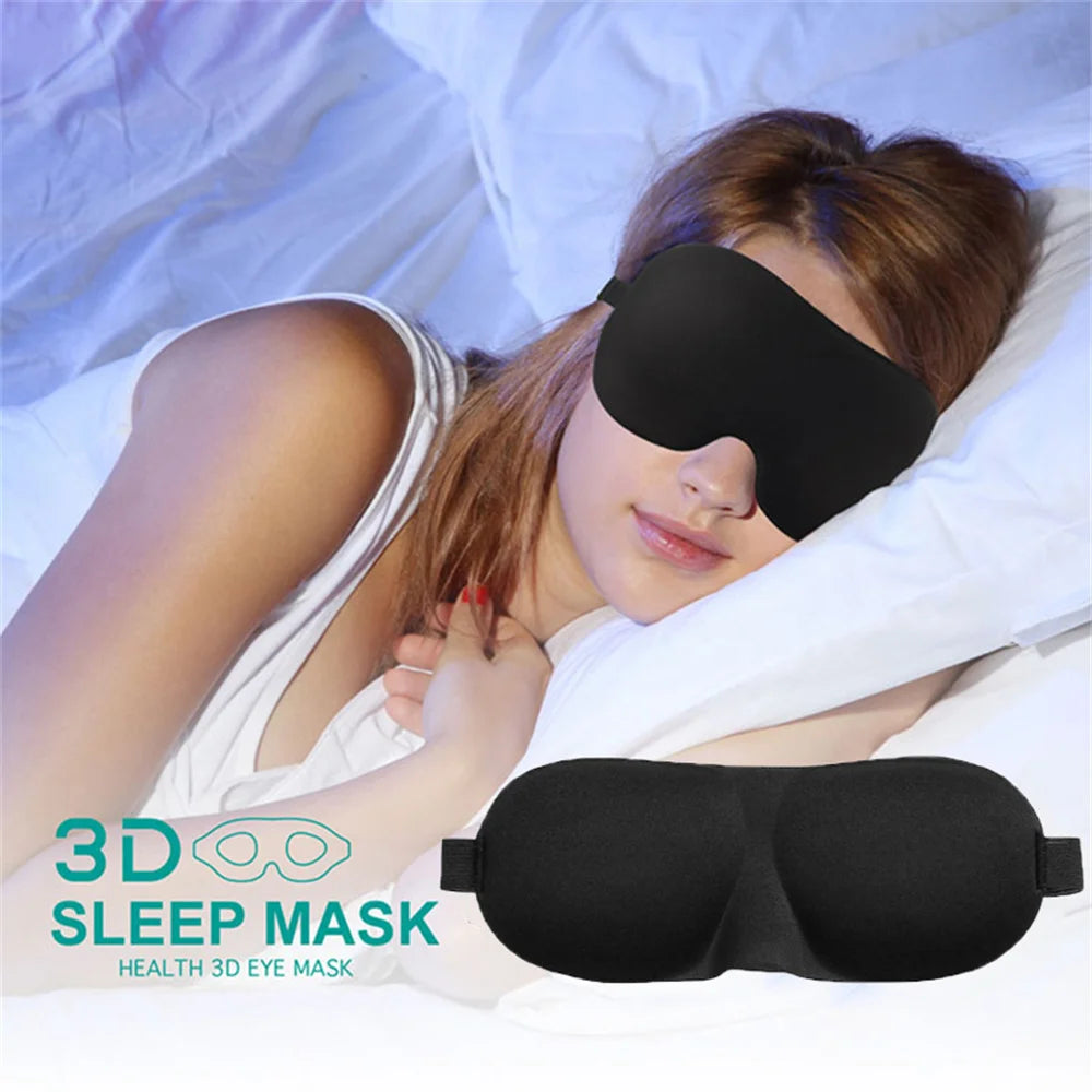 3D Contoured Sleep Mask – Light-Blocking Eye Cover