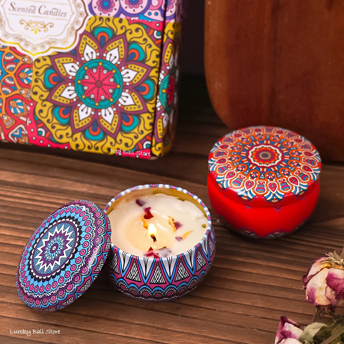 4PCS Scented Candle Gift Set – Arabian Pattern Smokeless Candles