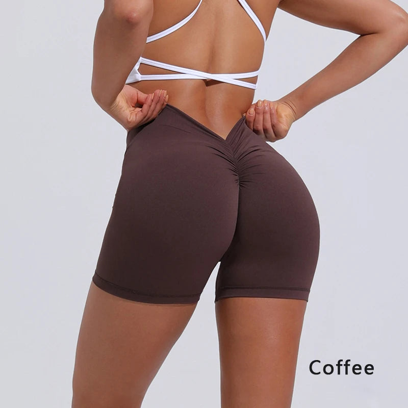 DIAS FIT JOY V-Back High-Waist Yoga Shorts – Hip Lifting Fitness Wear