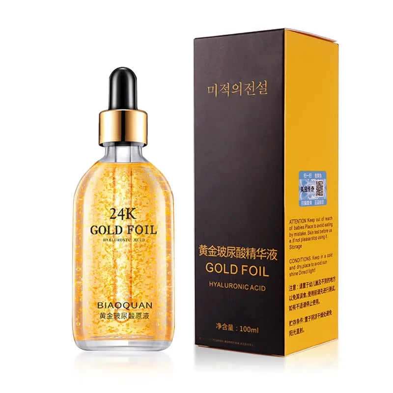 24K Gold Hyaluronic Acid Face Serum – 100ml Anti-Aging Collagen Essence