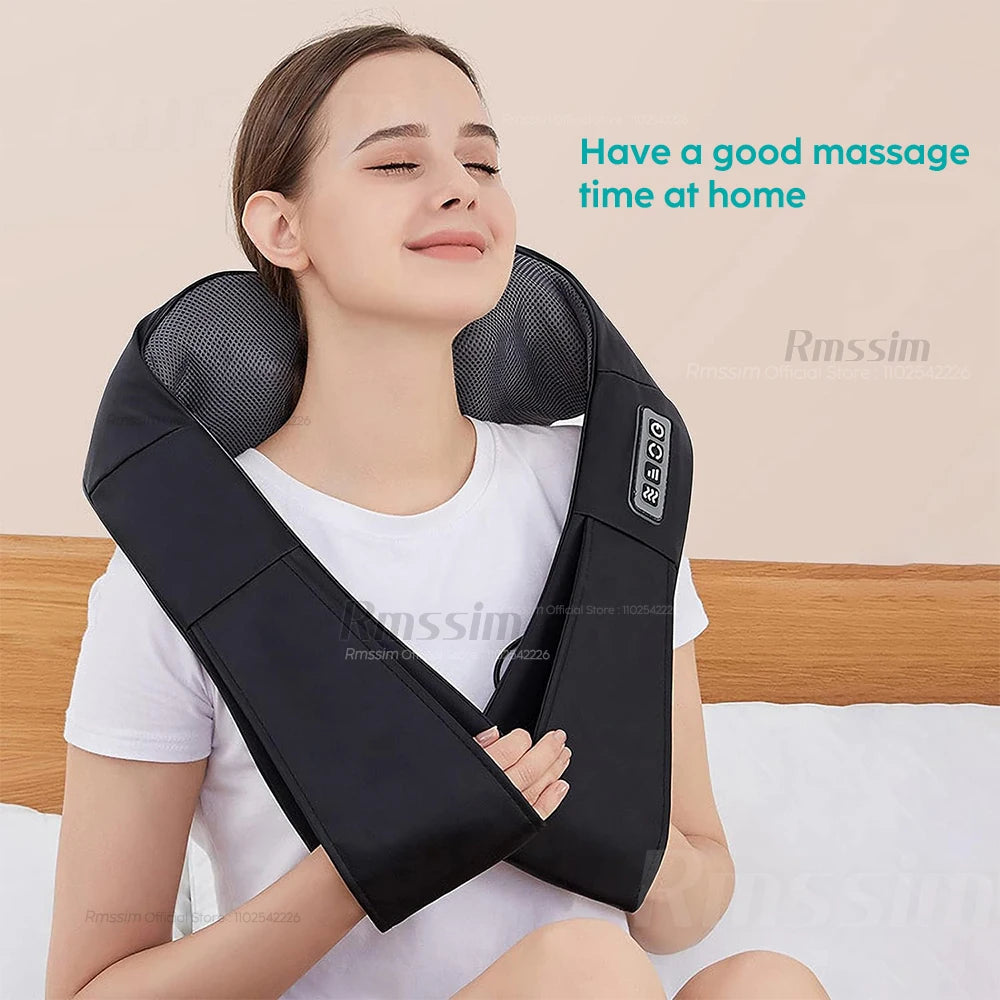 Shiatsu Neck & Shoulder Massager – Heated Deep Kneading Massage Pillow