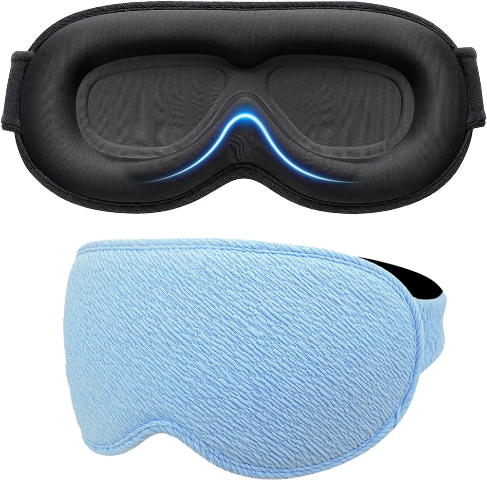 3D Memory Foam Sleep Mask – 100% Light-Blocking Eye Cover