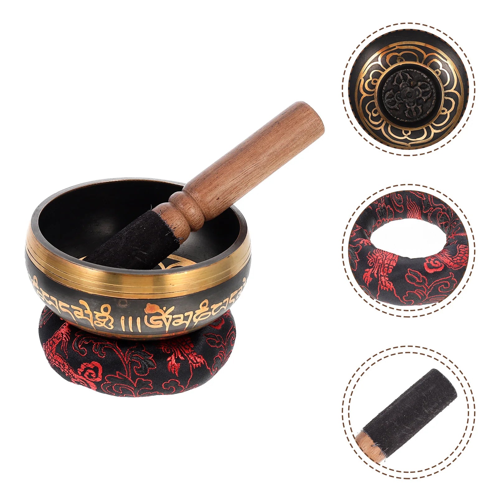Buddhist Copper Singing Bowl Set – Meditation & Yoga Tool