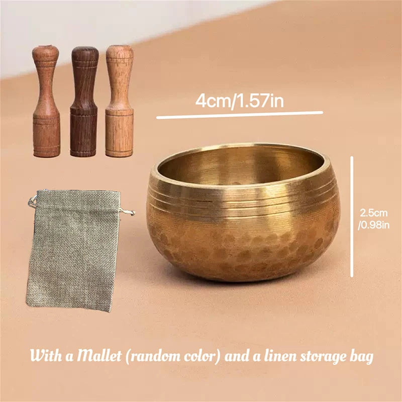 Mini Tibetan Brass Singing Bowl – Handmade Meditation & Yoga Bowl