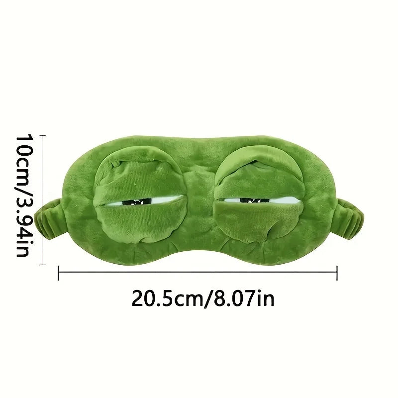 3D Sad Frog Sleep Mask – Soft Portable Eye Cover