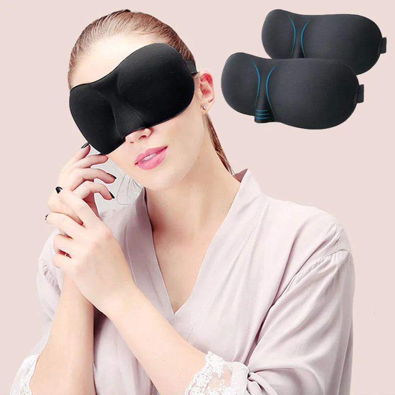 3D Contoured Sleep Mask – Light-Blocking Eye Cover