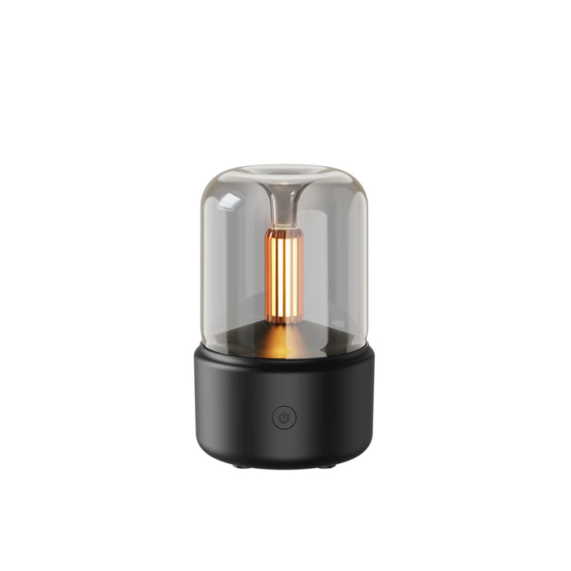 Mini Candlelight Aroma Diffuser – USB Air Humidifier & Night Light